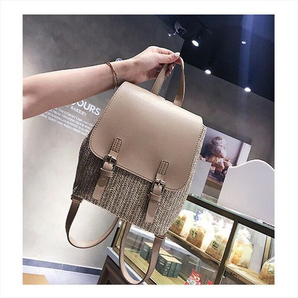 women backpack travel leather patchwork straw small rucksack shoulder bags fashion
women backpack travel leather patchwork straw small rucksack shoulder bags fashion
