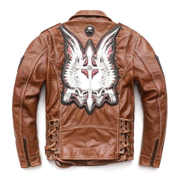 men's leather & faux customized motorcycle jacket men 3d pattern professional technical thick cowhide coat winter m-8xl asian size m466, Black
men's leather & faux customized motorcycle jacket men 3d pattern professional technical thick cowhide coat winter m-8xl asian size m466, Black