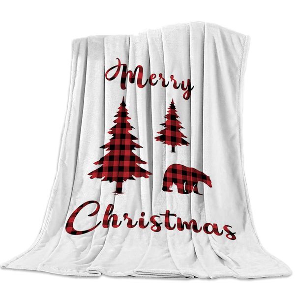 Flannel Fleece Microfiber Throw Blanket Merry Christmas Bear and Tree with Red and Black Buffalo Check Pattern Lightweight Cozy
Flannel Fleece Microfiber Throw Blanket Merry Christmas Bear and Tree with Red and Black Buffalo Check Pattern Lightweight Cozy