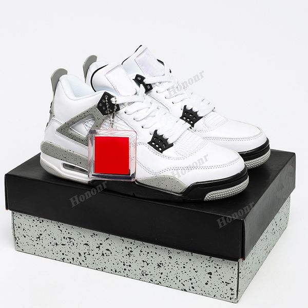 Authentic Mens High OG 4S White Cement Basketball Shoes Jumpman 4 Top Designers Topsportmarket Sneakers running shoe With Box