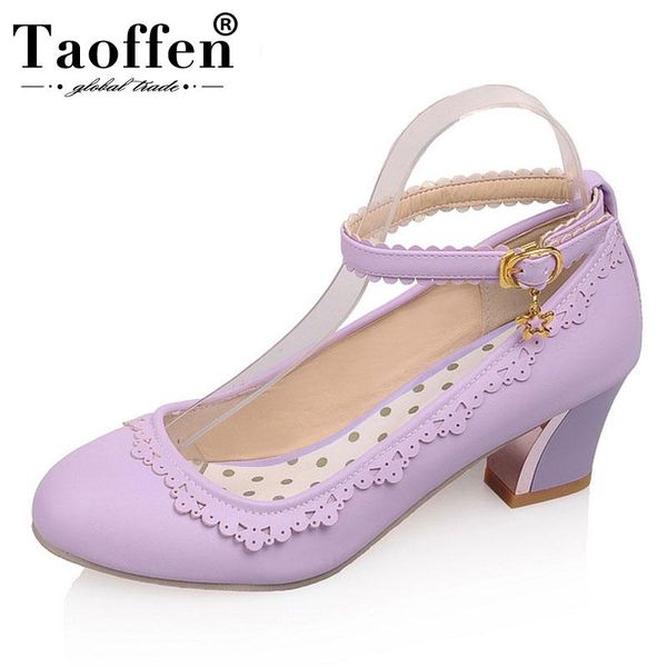 dress shoes taoffen size 34-43 women high heel ankle strap ruffle round toe thick pumps party club footwears, Black
dress shoes taoffen size 34-43 women high heel ankle strap ruffle round toe thick pumps party club footwears, Black