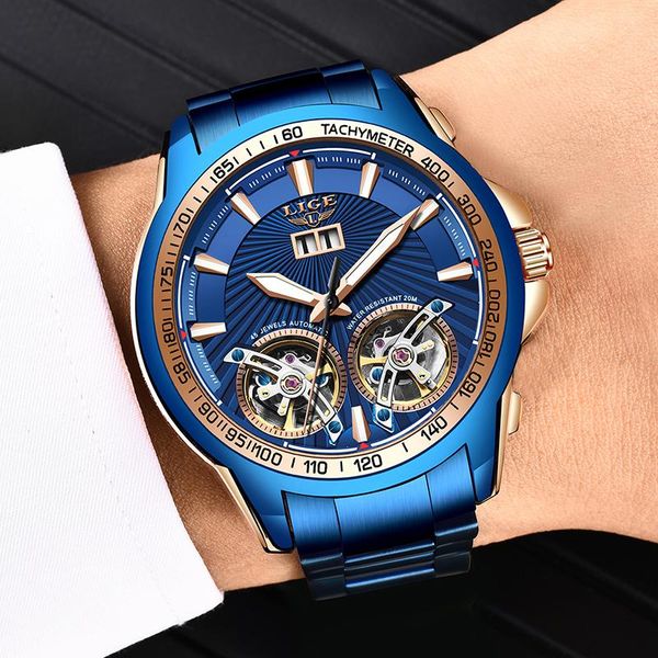 wristwatches 2021 automatic watch men lige sport clock man fashion double tourbillon watches all steel waterproof mechanical wristwatch, Slivery;brown
wristwatches 2021 automatic watch men lige sport clock man fashion double tourbillon watches all steel waterproof mechanical wristwatch, Slivery;brown