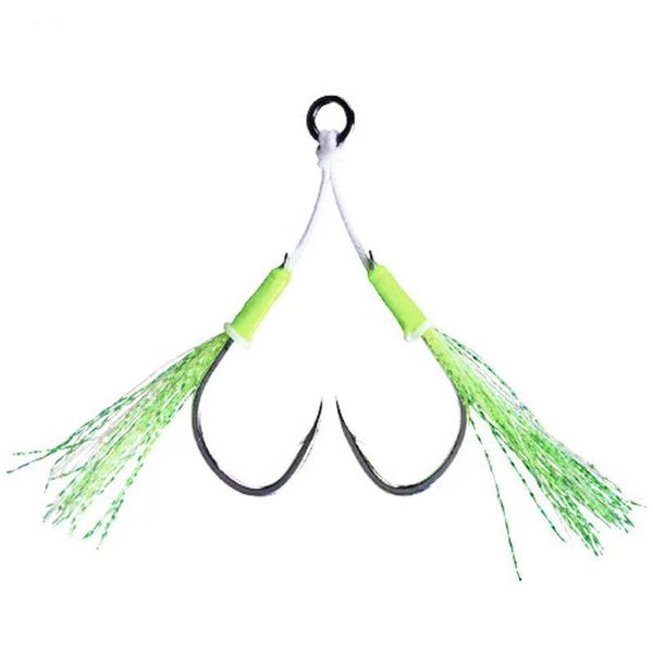 fishing hooks 10pcs/set sea double assist with barbed luminous high carbon steel strong slow jigging feather
fishing hooks 10pcs/set sea double assist with barbed luminous high carbon steel strong slow jigging feather