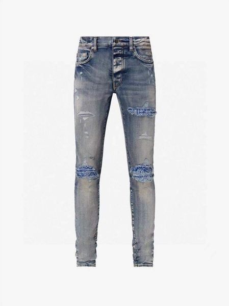 men's jeans high style street cashew flower patchwork cloth hole wash do old applique pattern men, Blue
men's jeans high style street cashew flower patchwork cloth hole wash do old applique pattern men, Blue
