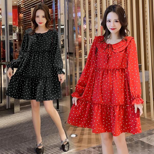 maternity dresses 1762# dress spring autumn chiffon polka dot long sleeve loose stylish for pregnant women mom, White
maternity dresses 1762# dress spring autumn chiffon polka dot long sleeve loose stylish for pregnant women mom, White