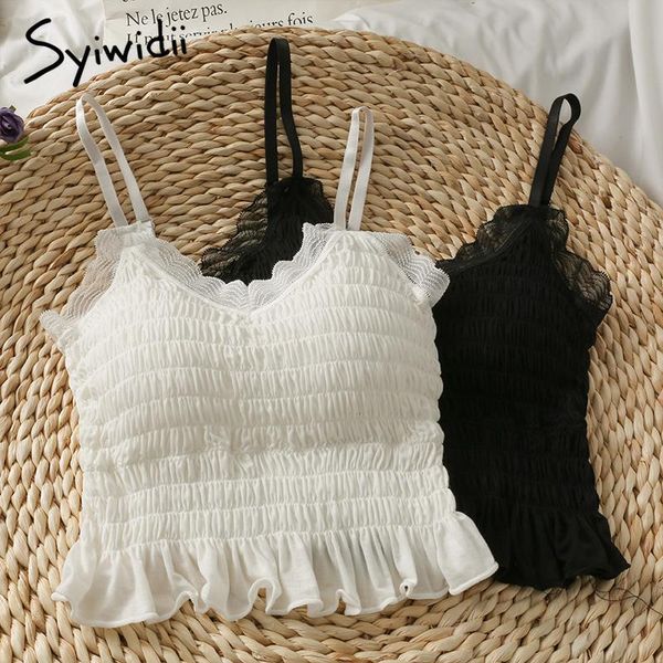 women's tanks & camis syiwidii tank women sportswear sleeveless casual folds ruffles crop with bras summer 2021 fashion short white
women's tanks & camis syiwidii tank women sportswear sleeveless casual folds ruffles crop with bras summer 2021 fashion short white