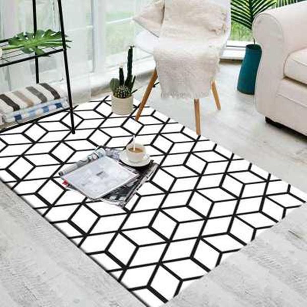 carpets nordic style rectangle carpet 3d stereo geometric black and white pattern bedroom coffee table rugs/carpets room living bedside 
carpets nordic style rectangle carpet 3d stereo geometric black and white pattern bedroom coffee table rugs/carpets room living bedside