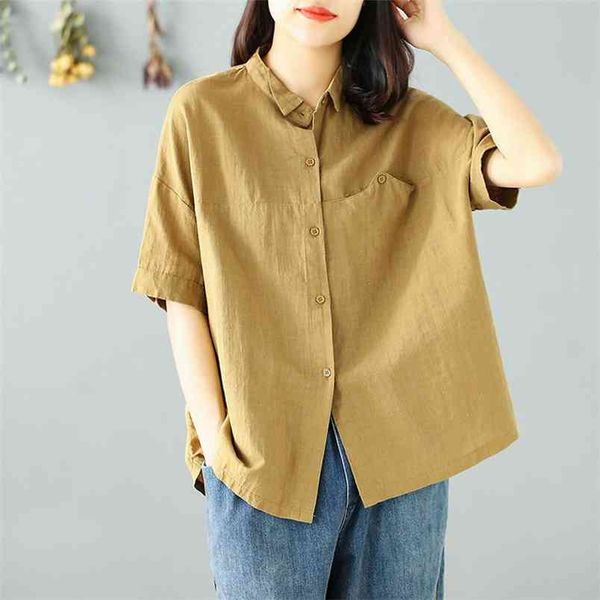 summer arts style women short sleeve loose shirts all-matched casual turn-down collar cotton linen blouses plus size m48 210512, White
summer arts style women short sleeve loose shirts all-matched casual turn-down collar cotton linen blouses plus size m48 210512, White