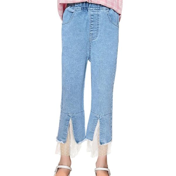jeans for girls lace floral children's spring autumn kid casual style clothes, Blue
jeans for girls lace floral children's spring autumn kid casual style clothes, Blue