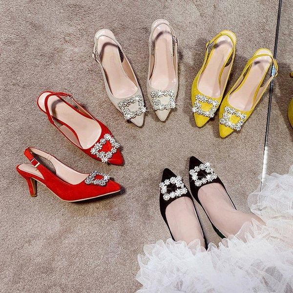 dress shoes sandals female baotou back buckle rhinestone square women's 2021 summer pointed high heels trend, Black
dress shoes sandals female baotou back buckle rhinestone square women's 2021 summer pointed high heels trend, Black