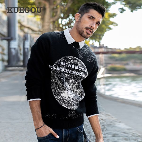 kuegou autumn winter clothing korean fit mens sweater warm fashion jacquard pullovers sweaters men knitted fashion 26074 210524, White;black
kuegou autumn winter clothing korean fit mens sweater warm fashion jacquard pullovers sweaters men knitted fashion 26074 210524, White;black