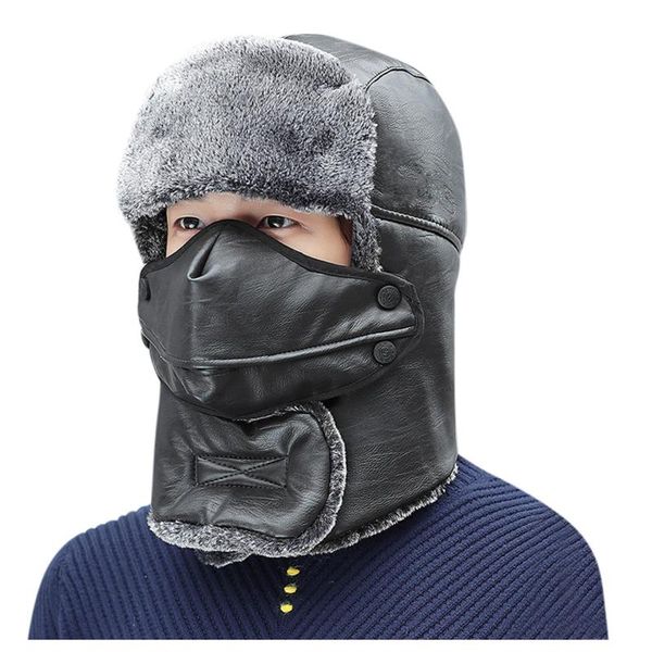 berets winter outdoor warm pu lei feng hat men's solid cycling ear protection thick cotton skiing camping, Blue;gray
berets winter outdoor warm pu lei feng hat men's solid cycling ear protection thick cotton skiing camping, Blue;gray