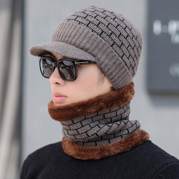 men knit cap with neck gaiter visor beanie fleece lined thickened set b2cshop outdoor hats, Black;white
men knit cap with neck gaiter visor beanie fleece lined thickened set b2cshop outdoor hats, Black;white