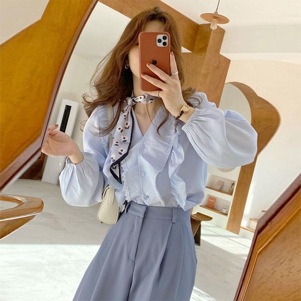 women 2021 spring fashion two piece sets female solid color v-neck shirts ladies high waist wide leg trousers k178 women's pants, White
women 2021 spring fashion two piece sets female solid color v-neck shirts ladies high waist wide leg trousers k178 women's pants, White