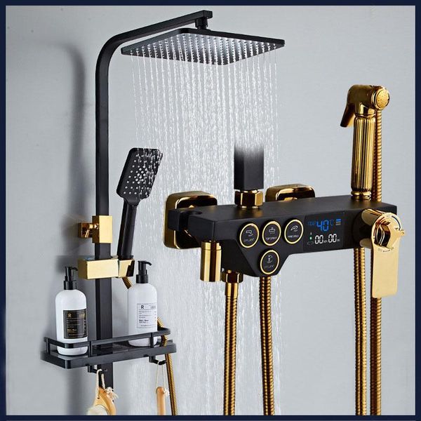 black thermostatic shower set digital display gold bathtub faucet rainfall mixer tap bath ly bathroom sets
black thermostatic shower set digital display gold bathtub faucet rainfall mixer tap bath ly bathroom sets