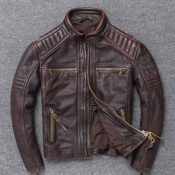 men's leather & faux imported soft thick head layer cowhide brief paragraph locomotive lear man really do old jacket collar pure pipi m, Black
men's leather & faux imported soft thick head layer cowhide brief paragraph locomotive lear man really do old jacket collar pure pipi m, Black