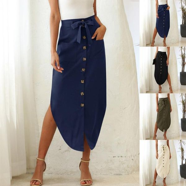 asymmetrical skirts womens fashion high waist buttons skirt summer elastic mujer faldas solid pockets femme jupes, Black
asymmetrical skirts womens fashion high waist buttons skirt summer elastic mujer faldas solid pockets femme jupes, Black