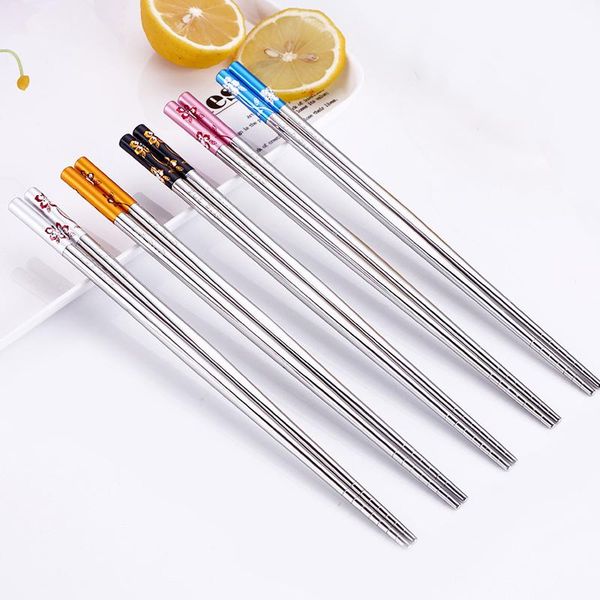 vacclo 1 pair stainless steel chopsticks colorful handle elegant no-slip portable kitchen tableware rice noodle salad
vacclo 1 pair stainless steel chopsticks colorful handle elegant no-slip portable kitchen tableware rice noodle salad