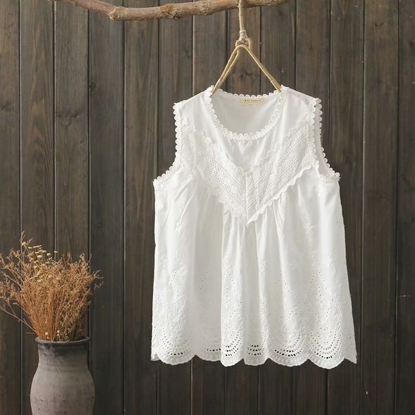 patchwork embroidered cotton o neck solid shirts summer new wood-eared lace sleeveless vest blouse women 210421, White
patchwork embroidered cotton o neck solid shirts summer new wood-eared lace sleeveless vest blouse women 210421, White