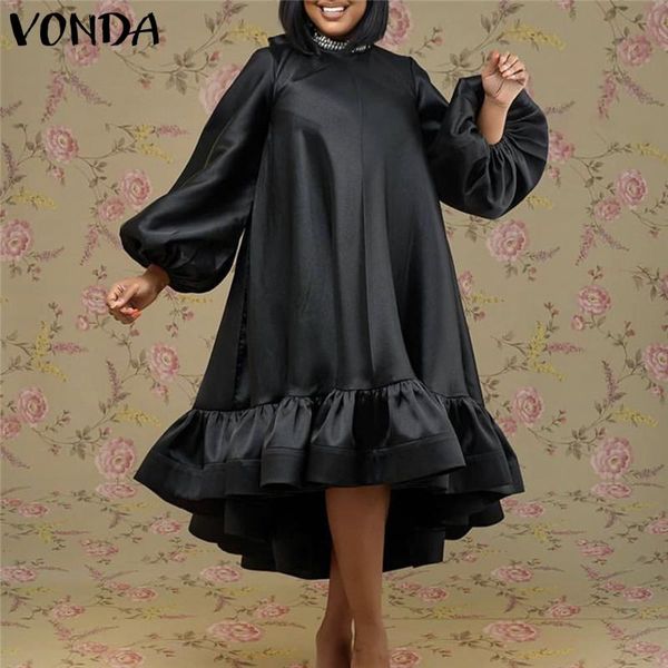 casual dresses summer solid pleated midi dress vonda puff sleeve o neck ruffled hem bohemian vestidos plus size loose sundress, Black;gray
casual dresses summer solid pleated midi dress vonda puff sleeve o neck ruffled hem bohemian vestidos plus size loose sundress, Black;gray