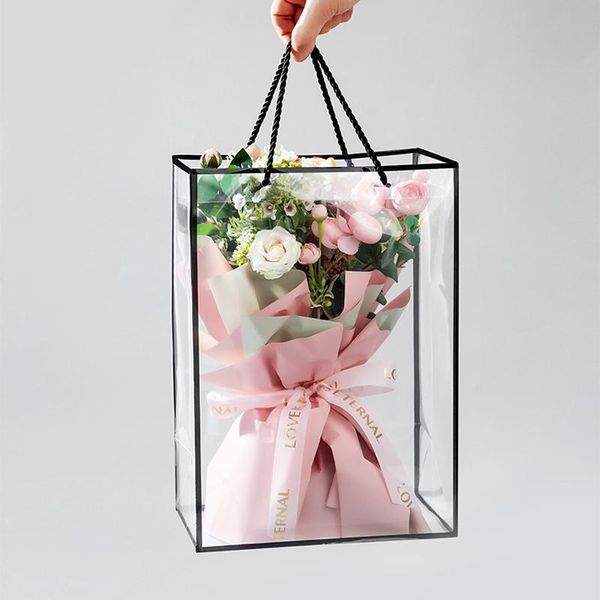 gift wrap square transparent flower bag portable black/white/pink edge design creative florist packaging wedding party box
gift wrap square transparent flower bag portable black/white/pink edge design creative florist packaging wedding party box