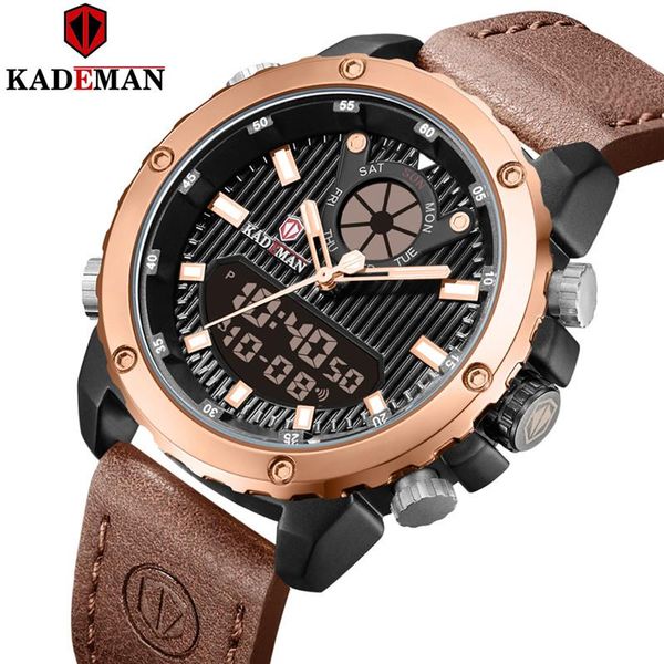 wristwatches kademan dual movement men watches led digital quartz sports waterproof leather male wrist relogio masculino, Slivery;brown
wristwatches kademan dual movement men watches led digital quartz sports waterproof leather male wrist relogio masculino, Slivery;brown