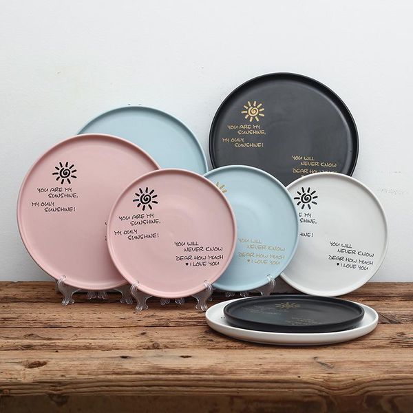 dishes & plates nordic creative household ceramic western steak black tableware breakfast round flat pizza
dishes & plates nordic creative household ceramic western steak black tableware breakfast round flat pizza