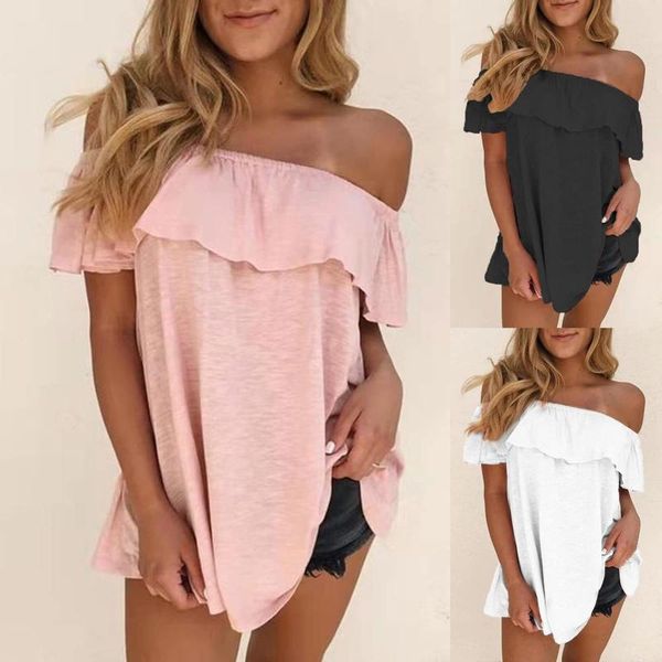 women's blouses & shirts femme ruffled neck short sleeve solid elegant tunic female blusas camisas de mujer, White
women's blouses & shirts femme ruffled neck short sleeve solid elegant tunic female blusas camisas de mujer, White