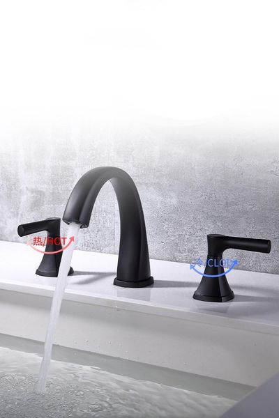 black brass bathroom sink faucet three holes two handles basin mixer cold water tap,bath faucets
black brass bathroom sink faucet three holes two handles basin mixer cold water tap,bath faucets