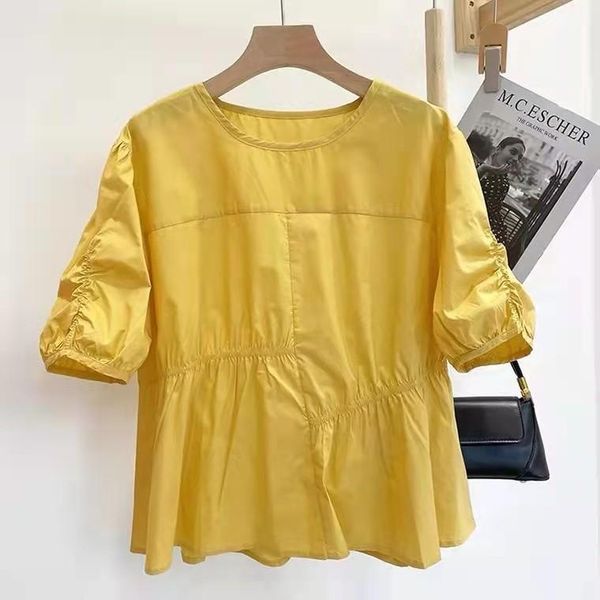 women's blouses & shirts 2021 arrival summer korean style women o-neck short sleeve blouse all-matched cotton linen patchwork casual sh, White
women's blouses & shirts 2021 arrival summer korean style women o-neck short sleeve blouse all-matched cotton linen patchwork casual sh, White