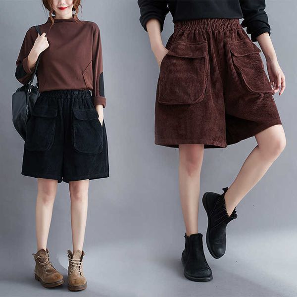 women's shorts winter fall fashion 100kgoffice lady casual solid color double pocket elastic waist retro corduroy cotton wide leg as2e, White;black
women's shorts winter fall fashion 100kgoffice lady casual solid color double pocket elastic waist retro corduroy cotton wide leg as2e, White;black