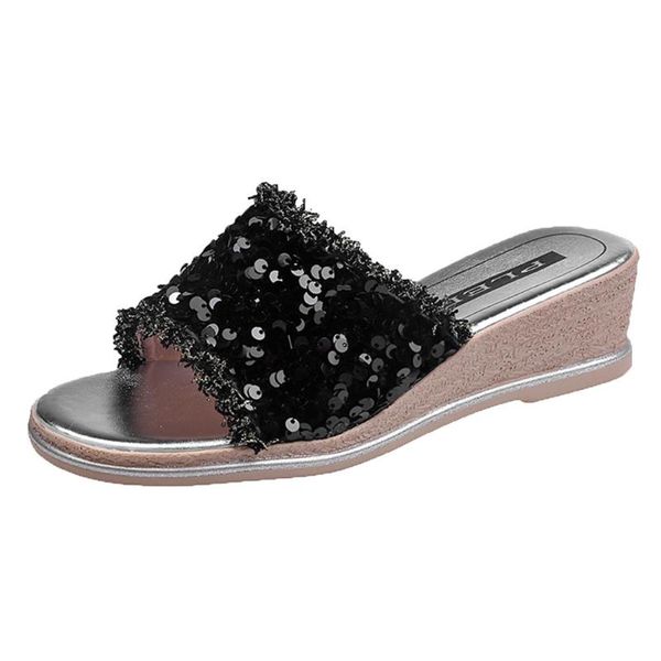 slippers sagace women fashion sequins wedges female outside wild beach ladies leisure home travel flip flop, Black
slippers sagace women fashion sequins wedges female outside wild beach ladies leisure home travel flip flop, Black