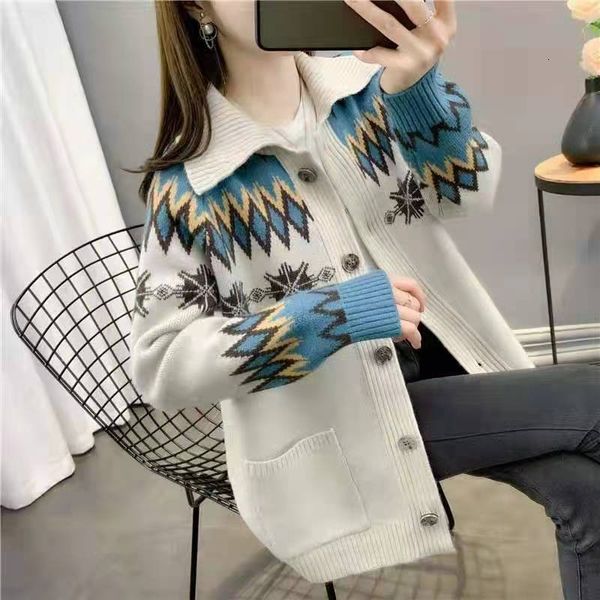 women's luxury jacket spring and autumn cloth 2021 aging diamond jacquard cardigan loose knitted coat women's sweater, Black;brown
women's luxury jacket spring and autumn cloth 2021 aging diamond jacquard cardigan loose knitted coat women's sweater, Black;brown