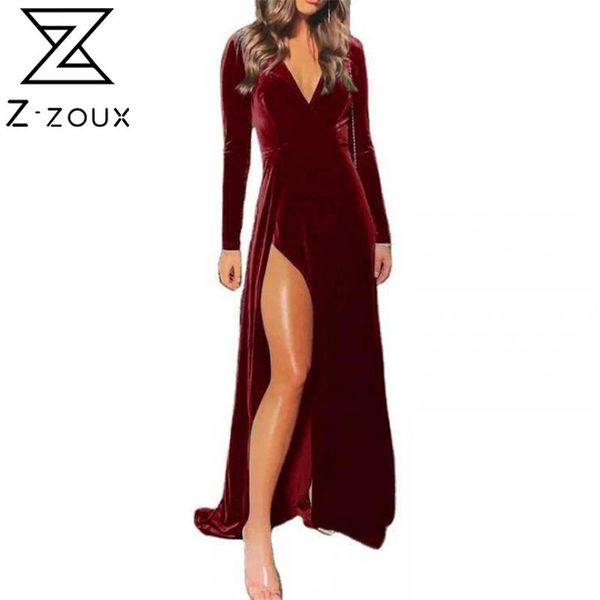 women dress temperament velvet party es deep v neck long sleeve split maxi plus size ladies es 210513, Black;gray
women dress temperament velvet party es deep v neck long sleeve split maxi plus size ladies es 210513, Black;gray