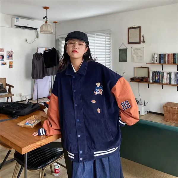 2021 coat for women spring baseball uniform autumn korean harajuku street style coat loose plus size bf stitching jacket, Black;brown
2021 coat for women spring baseball uniform autumn korean harajuku street style coat loose plus size bf stitching jacket, Black;brown