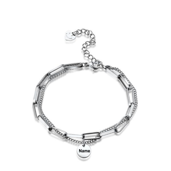 charm bracelets fashion double-layer paper clip chain stainless steel customized name coin heart bracelet for woman girl gift, Golden;silver
charm bracelets fashion double-layer paper clip chain stainless steel customized name coin heart bracelet for woman girl gift, Golden;silver