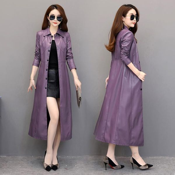 women's leather & faux niew long coat over knee windbreaker 2021 slim medium autumn winter shearling jacket, Black
women's leather & faux niew long coat over knee windbreaker 2021 slim medium autumn winter shearling jacket, Black