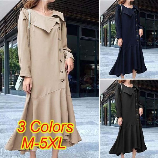 mid-calf dresses for women autumn female ruffle vestidos elegant 2021 ladies lapel sundress casual solid robe oversize, Black;gray
mid-calf dresses for women autumn female ruffle vestidos elegant 2021 ladies lapel sundress casual solid robe oversize, Black;gray