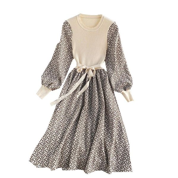 casual dresses fashion retro o-neck sweater splicing shivering floral dress autumn winter long sleeve bow temperament big wind print, Black;gray
casual dresses fashion retro o-neck sweater splicing shivering floral dress autumn winter long sleeve bow temperament big wind print, Black;gray