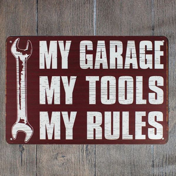 my garagemy toolsmy rules. retro tin sign vintage metal plate painting wall decoration for oils and gas stationa
my garagemy toolsmy rules. retro tin sign vintage metal plate painting wall decoration for oils and gas stationa