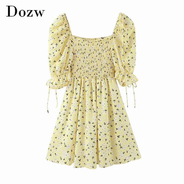 sweet floral print mini dress women elegant bow tie stretch pleated dresses square collar short sleeve party dress 210414, Black;gray
sweet floral print mini dress women elegant bow tie stretch pleated dresses square collar short sleeve party dress 210414, Black;gray