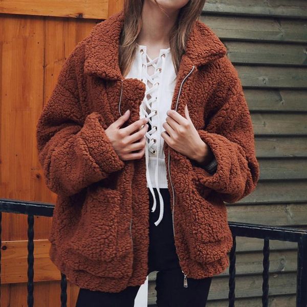 women's fur & faux autumn winter coat women 2021 casual warm soft zipper jacket plush overcoat pocket big size teddy, Black
women's fur & faux autumn winter coat women 2021 casual warm soft zipper jacket plush overcoat pocket big size teddy, Black