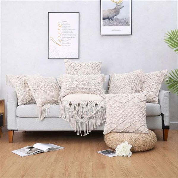 pillow case boho cushion cover 100% cotton linen handmade woven macrame bohemia tassels pillowcase sofa throw home decor 45*45cm
pillow case boho cushion cover 100% cotton linen handmade woven macrame bohemia tassels pillowcase sofa throw home decor 45*45cm