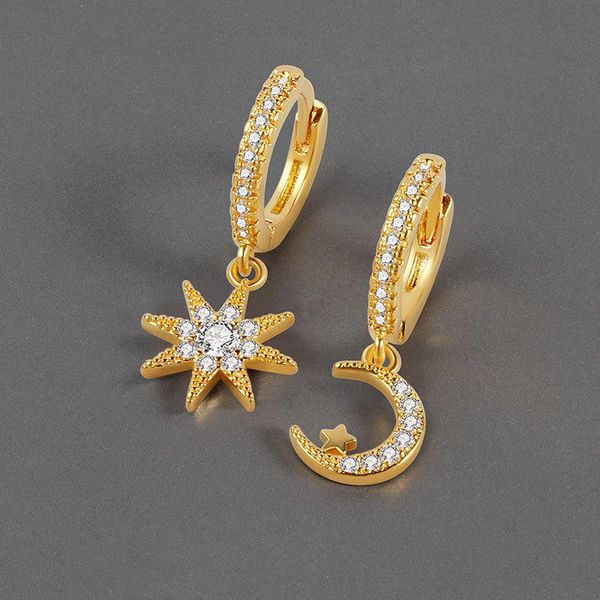 hoop & huggie fashion moon star asymmetric earring micro inlaid zircon jewelry for women clip-on earrings aros dorados m4, Golden;silver
hoop & huggie fashion moon star asymmetric earring micro inlaid zircon jewelry for women clip-on earrings aros dorados m4, Golden;silver