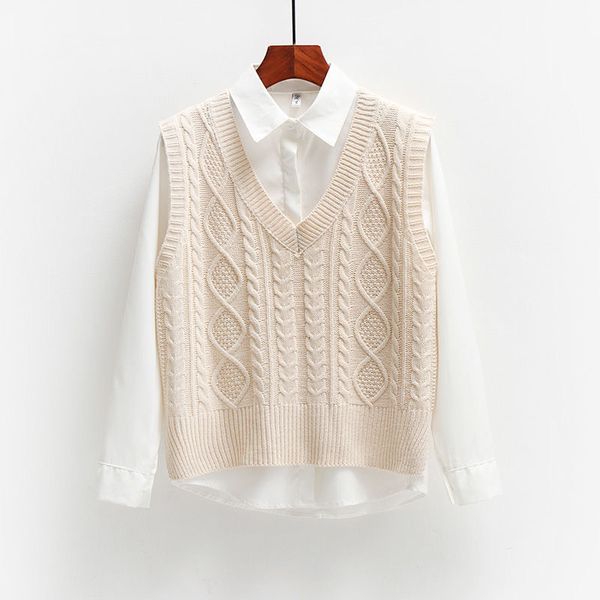 women's vests vest women solid short loose trendy korean style sleeveless knitted v-neck all-match female coats simple leisure outwear, Black;white
women's vests vest women solid short loose trendy korean style sleeveless knitted v-neck all-match female coats simple leisure outwear, Black;white