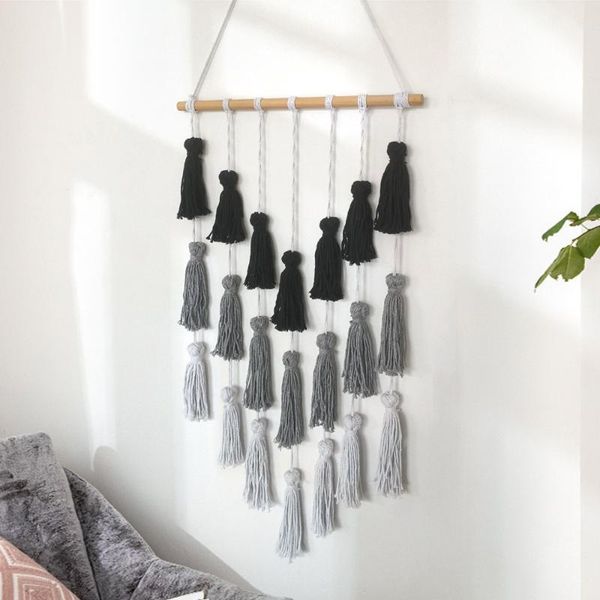 tapestries simple black white gray tassel tapestry wall hanging art pendant hand-woven weaving bohemian home sofa headboard decoration
tapestries simple black white gray tassel tapestry wall hanging art pendant hand-woven weaving bohemian home sofa headboard decoration