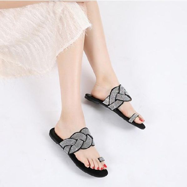 slippers summer women's bohemian rhineston females flat clip toe peep slides ladies casual bling flip flops sandal plus size hhbx, Black
slippers summer women's bohemian rhineston females flat clip toe peep slides ladies casual bling flip flops sandal plus size hhbx, Black