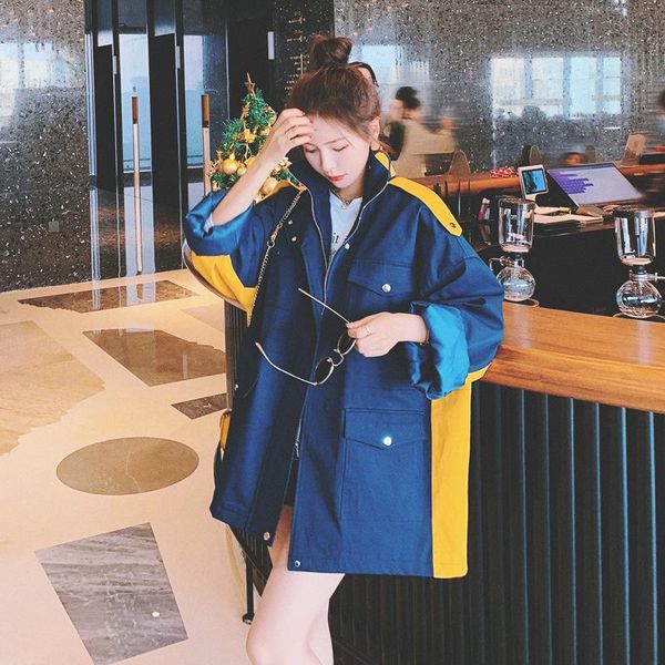 women's trench coats clothing jacket women casual windbreaker loose autumn coat patchwork epaulettes long, Tan;black
women's trench coats clothing jacket women casual windbreaker loose autumn coat patchwork epaulettes long, Tan;black