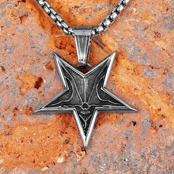 chains demon pentagram skull stainless steel men necklaces pendants chain punk for boyfriend male jewelry creativity gift wholesale, Silver
chains demon pentagram skull stainless steel men necklaces pendants chain punk for boyfriend male jewelry creativity gift wholesale, Silver