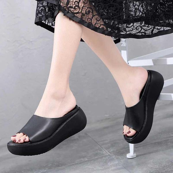 slippers women sandals 2021 summer natural genuine leather platform casual retro female, Black
slippers women sandals 2021 summer natural genuine leather platform casual retro female, Black